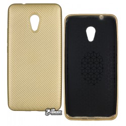 Чехол защитный для Meizu M5s силиконовый, карбон, золотой