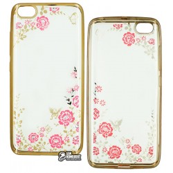 Чехол защитный Secret Garden Swarovski для Xiaomi Mi5s, силиконовый, золотой