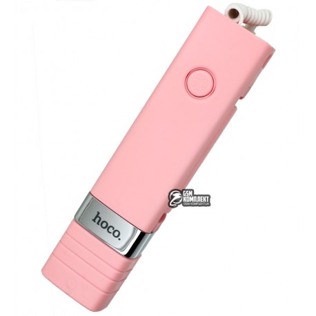 Монопод для селфи HOCO K3 Beauty проводной, розовый
