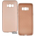Чохол для Samsung G950 Galaxy S8 силіконовий, карбон, рожевий колір золото