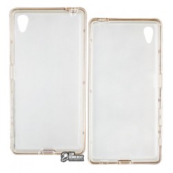 Чехол бампер для Sony E6603 Xperia Z5, E6653, E6683, силикон + пластик, серебряный Чехол бампер для Sony E6603 Xperia Z5, E6653, E6683, силикон + пластик, серебряный