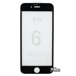 Захисне скло 4D Glass для iPhone 6, iPhone 6S, 3D, 0,3 мм 9H, чорний колір Захисне скло 4D Glass для iPhone 6, iPhone 6S, 3D, 0,3 мм 9H, чорний колір