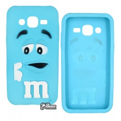 Чехол 3D M&M's для Samsung J200 Galaxy J2, J200F, J200G, J200H, J200Y, силиконовый, голубой