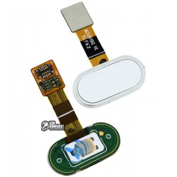 Шлейф для Meizu M5c, кнопки включения, белый, с пластиком