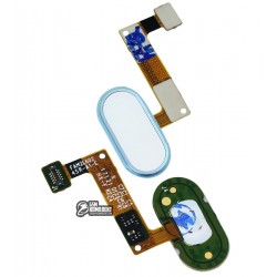 Шлейф для Meizu M5 Note, кнопки меню, синий, с пластиком