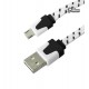 Кабель Micro Usb плоский, в тканевой оплетке, 1м