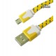 Кабель Micro Usb плоский, в тканевой оплетке, 1м