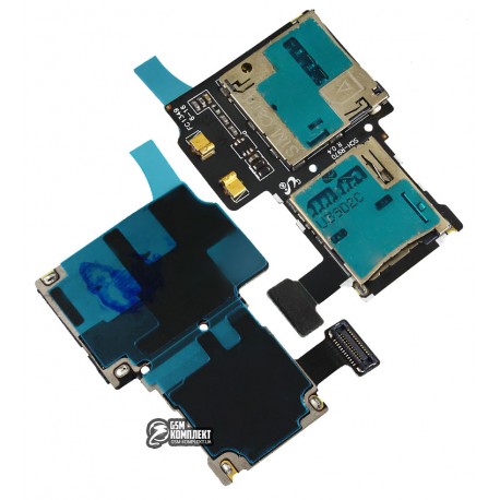 Конектор SIM-карти для Samsung I9505 Galaxy S4, з конектором карти пам'яті, зі шлейфом