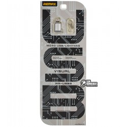 Переходник Remax Visual RA-USB2 MicroUSB to Apple, серебро