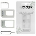 Перехідник для SIM-карт Noosy 4 in 1 Sim-адаптер, Micro-SIM, Nano-SIM адаптер, білий