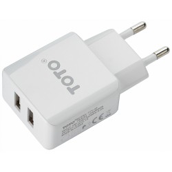 Зарядное устройство TOTO TZV-45, 2USB, 2,1A, белое