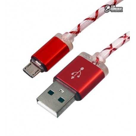 Кабель с подсветкой, Micro Usb, белый