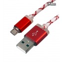 Кабель з підсвіткою, Micro Usb, білий