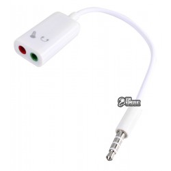 Переходник TOTO TCJ-56 Сonnector 3.5 jack 2 in 1 белый