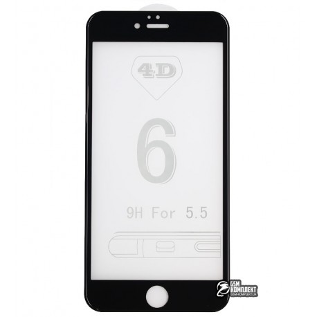 Загартоване захисне скло для Apple iPhone 6 Plus, iPhone 6S Plus, 0,26 мм 9H, 3D, чорне