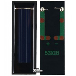 Солнечная батарея размер 53 мм * 18 мм * 2,5 мм, 0,5 V 100 mA 0.05W