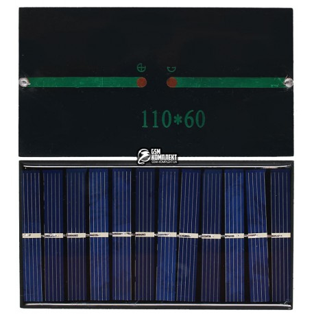 Солнечная батарея размер: 110 мм * 60 мм * 2,5 мм, 6V 200mA 1W