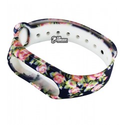 Браслет для Xiaomi MiBand 2, с цветочным узором, синие
