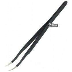 Пинцет изогнутый MECHANIC ESD-15 с черным антистатическим покрытием