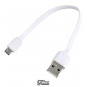 Кабель Micro-USB - USB, короткий, 0,2 м, 1A, плоский, для powerbank