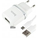 Зарядний пристрій Hoco C11 1USB 1,2A + кабель Micro-USB (Білий)