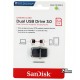 Флешк 64 Gb, USB3.0 + OTG SanDisk Ultra Dual Drive m3.0 OTG White-Gold (SDDD3-064G-G46GW)