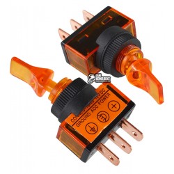 Тумблер ASW-14D с подсветкой 12V ЖЕЛТЫЙ, 1 группа 2 положения ON-OFF Тумблер ASW-14D с подсветкой 12V ЖЕЛТЫЙ, 1 группа 2 положения ON-OFF