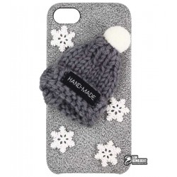 Чехол-накладка для iPhone 6, новогодняя, alcantara, серая Чехол-накладка для iPhone 6, новогодняя, alcantara, серая