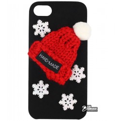 Чехол-накладка для iPhone 7 / 8, новогодняя, alcantara, черная Чехол-накладка для iPhone 7 / 8, новогодняя, alcantara, черная