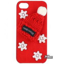 Чехол-накладка для iPhone 6 Plus, новогодняя, alcantara, красная