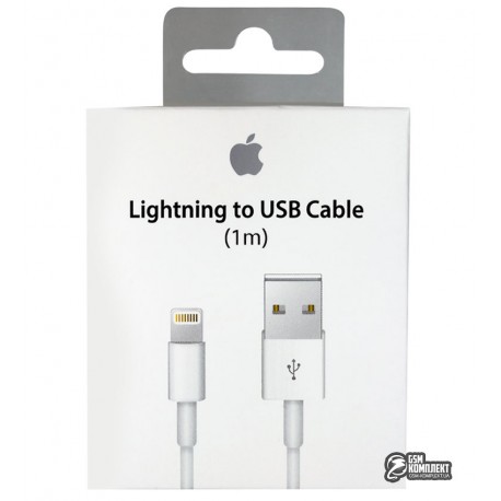 Кабель Lightning, Apple Lightning to USB 1 метр, Foxconn - iPhone 7 (MD818)