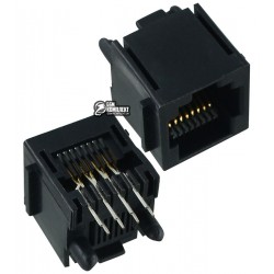RJ45 8P8C гнездо пласт. вертикальное шаг 2,5мм
