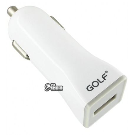 Автомобильное зарядное устройство Golf GF-C1L, USB + Lightning кабель