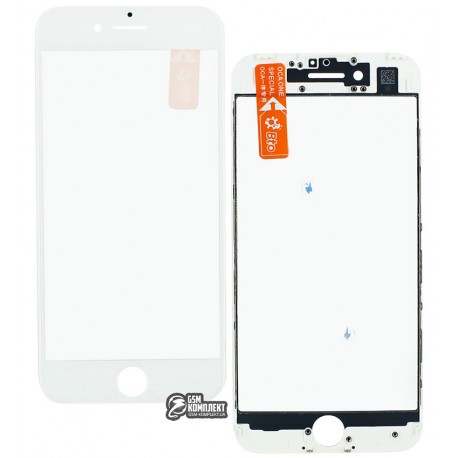 Стекло корпуса для Apple iPhone 7, с рамкой, с OCA-пленкой, белое