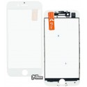 Скло дисплея для iPhone 7, з рамкою, з OCA-плівкою, білий колір