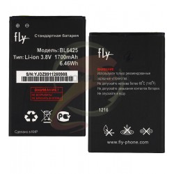 Аккумулятор BL6425 для Fly FS454, Li-ion, 3,8 В, 1700 мАч Аккумулятор BL6425 для Fly FS454, Li-ion, 3,8 В, 1700 мАч