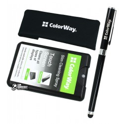 Набор чистящий ColorWay, для ноутбуков, планшетов, смартфонов: Гель для очистки 20 мл, салфетка микрофибра, универсальная ручка-