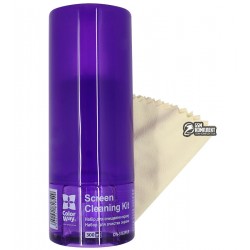 Чистящий набор ColorWay 2в1 для TFT/LCD, жидкость 300 мл, волокнистая салфетка, Purple #CW-5163PUR