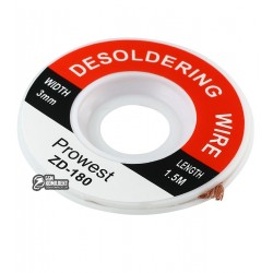 Лента-оплетка 3,0mm косичка для демонтажа ZD-180 длина 1,5м