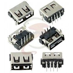 Гнездо USB-A угловое короткое для ноутбуков Гнездо USB-A угловое короткое для ноутбуков