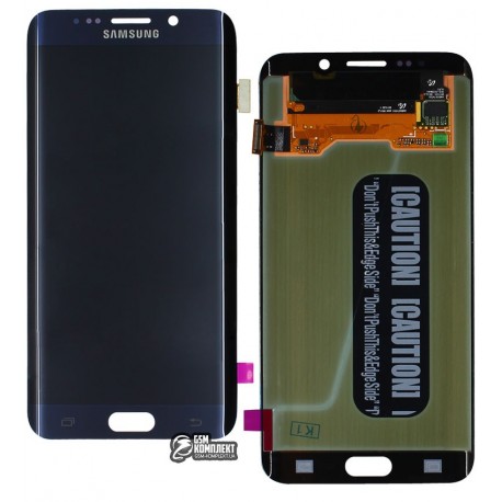 Дисплей для Samsung G928 Galaxy S6 EDGE+, синій, з сенсорним екраном (дисплейний модуль)