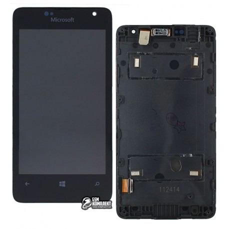 Дисплей для Microsoft (Nokia) 430 Lumia, черный, с рамкой, с сенсорным экраном (дисплейный модуль)