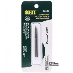 Шарошка карбидная по металлу, с острым наконечником в форме арки, хвостовик 3мм