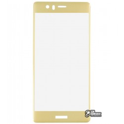 Закаленное защитное стекло для Huawei P9, 3D, 0,26 мм 9H, золотое
