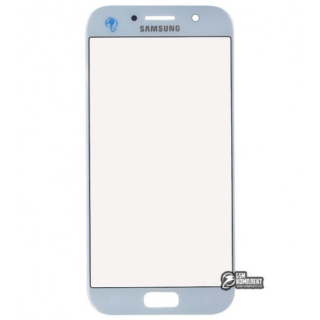 Стекло корпуса для Samsung A520F Galaxy A5 (2017), голубое, blue mist