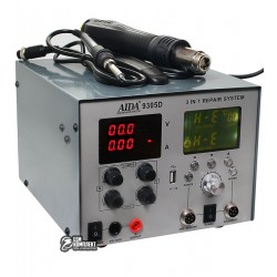 Термовоздушная паяльная станция AIDA 9305D фен, паяльник, блок питания (30V 4.5A, USB 5V 2A) цифровая индикация