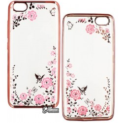 Чехол защитный Secret Garden Swarovski для Xiaomi Mi5, силиконовый, розовый