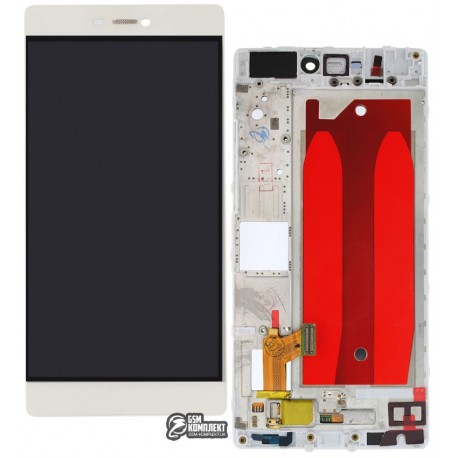 Дисплей для Huawei P8 (GRA L09), белый, с сенсорным экраном (дисплейный модуль),с передней панелью