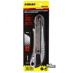 Нож канцелярский SIGMA 8211021, метталический корпус, 18 мм Нож канцелярский SIGMA 8211021, метталический корпус, 18 мм
