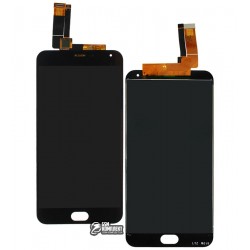 Дисплей для Meizu M2 Note, черный, с сенсорным экраном, черный шлейф, (тип 2), original (PRC)